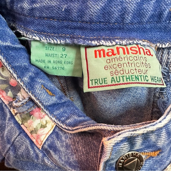 Vintage Manisha Jeans High Rise Floral Detail Acid Wash Women's Size 9 / 27 - Picture 14 of 16